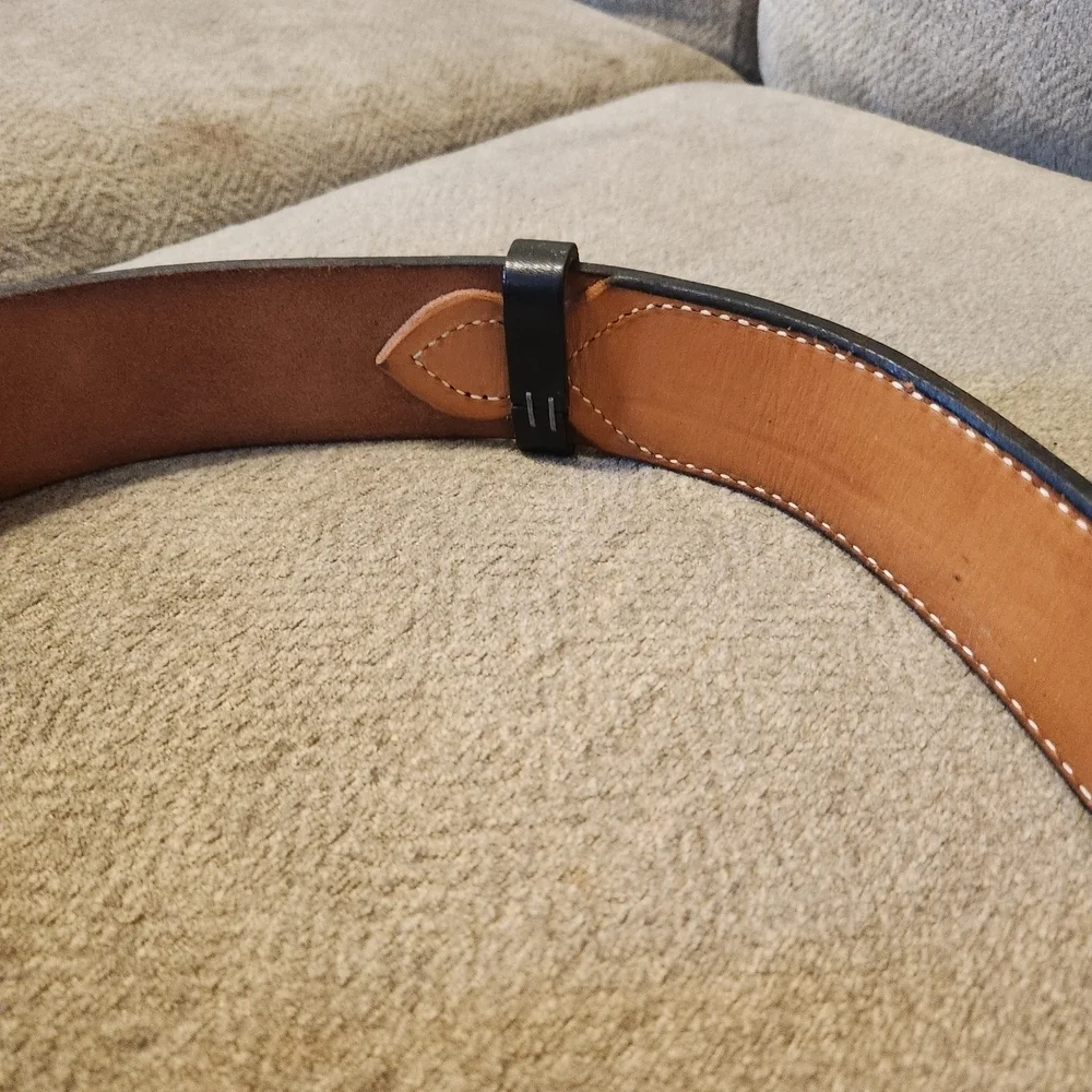 Bucheimer leather Classic Black Leather Men's Belt 38